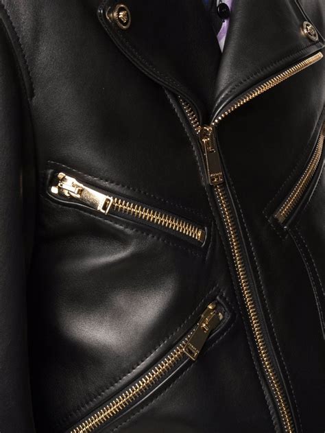 VERSACE Nappa Leather Biker Jacket 